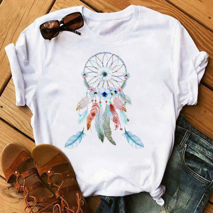 Camiseta Olivenorma Modal con estampado de atrapasueños y árbol de la vida