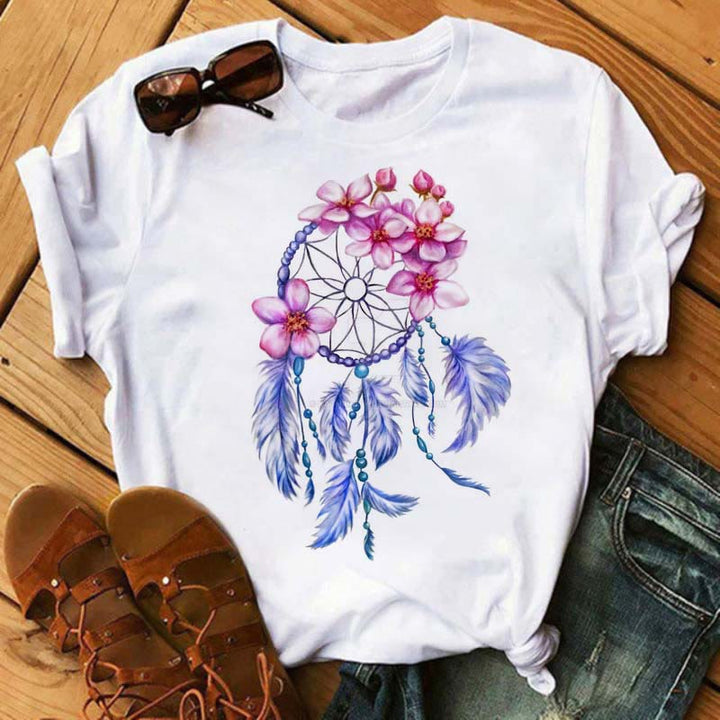 Camiseta Olivenorma Modal con estampado de atrapasueños y árbol de la vida