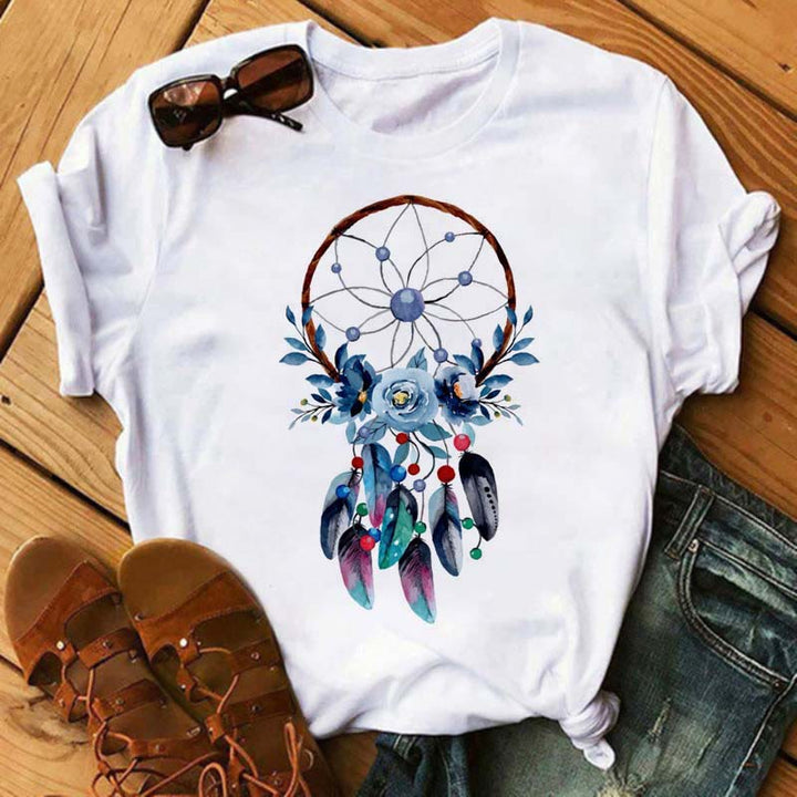 Camiseta Olivenorma Modal con estampado de atrapasueños y árbol de la vida