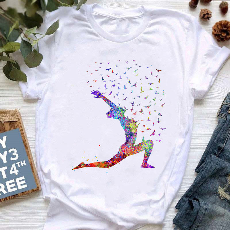 Camiseta Olivenorma con estampado de Buda colorido, meditación y yoga