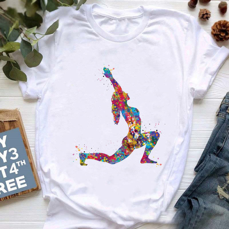 Camiseta Olivenorma con estampado de Buda colorido, meditación y yoga
