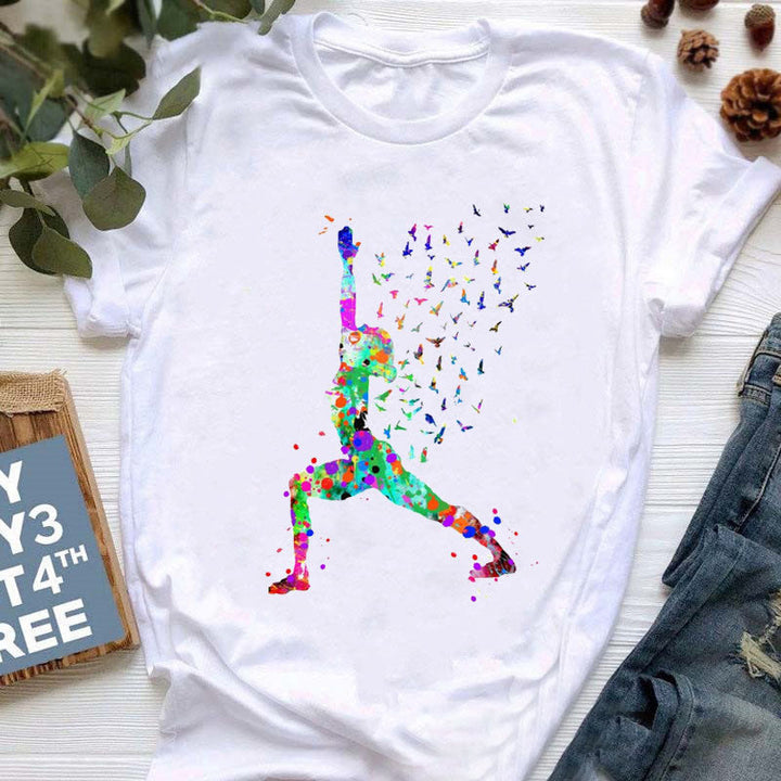 Camiseta Olivenorma con estampado de Buda colorido, meditación y yoga