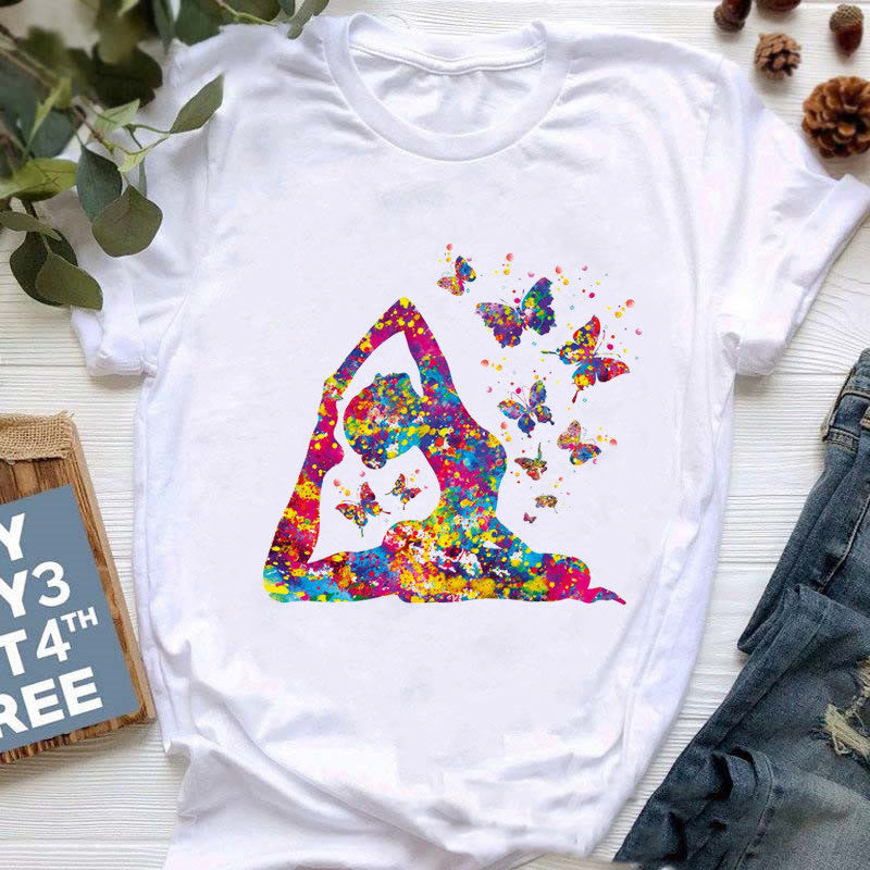 Camiseta Olivenorma con estampado de Buda colorido, meditación y yoga
