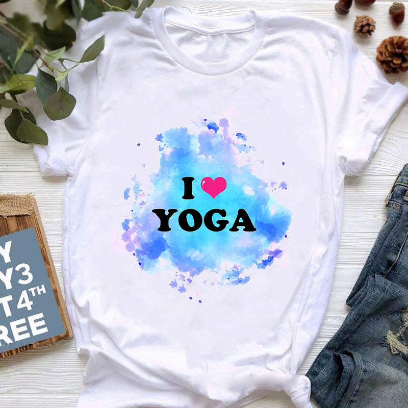Camiseta con estampado colorido de meditación de Buda de Olivenorma