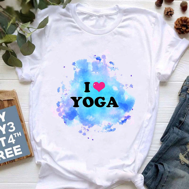 Camiseta con estampado colorido de meditación de Buda de Olivenorma