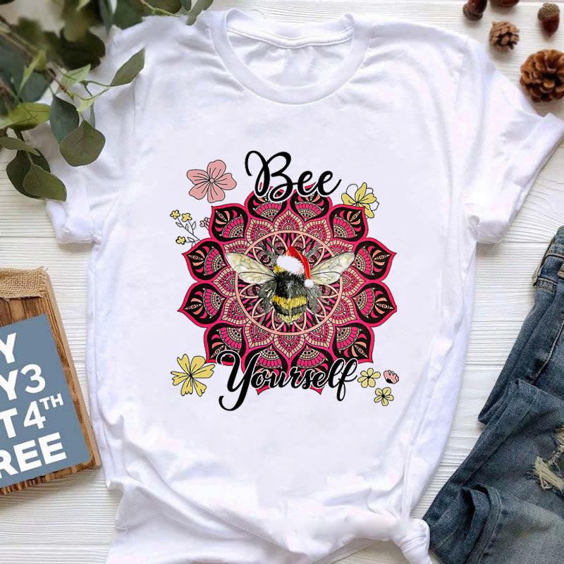 Camiseta con estampado colorido de meditación de Buda de Olivenorma