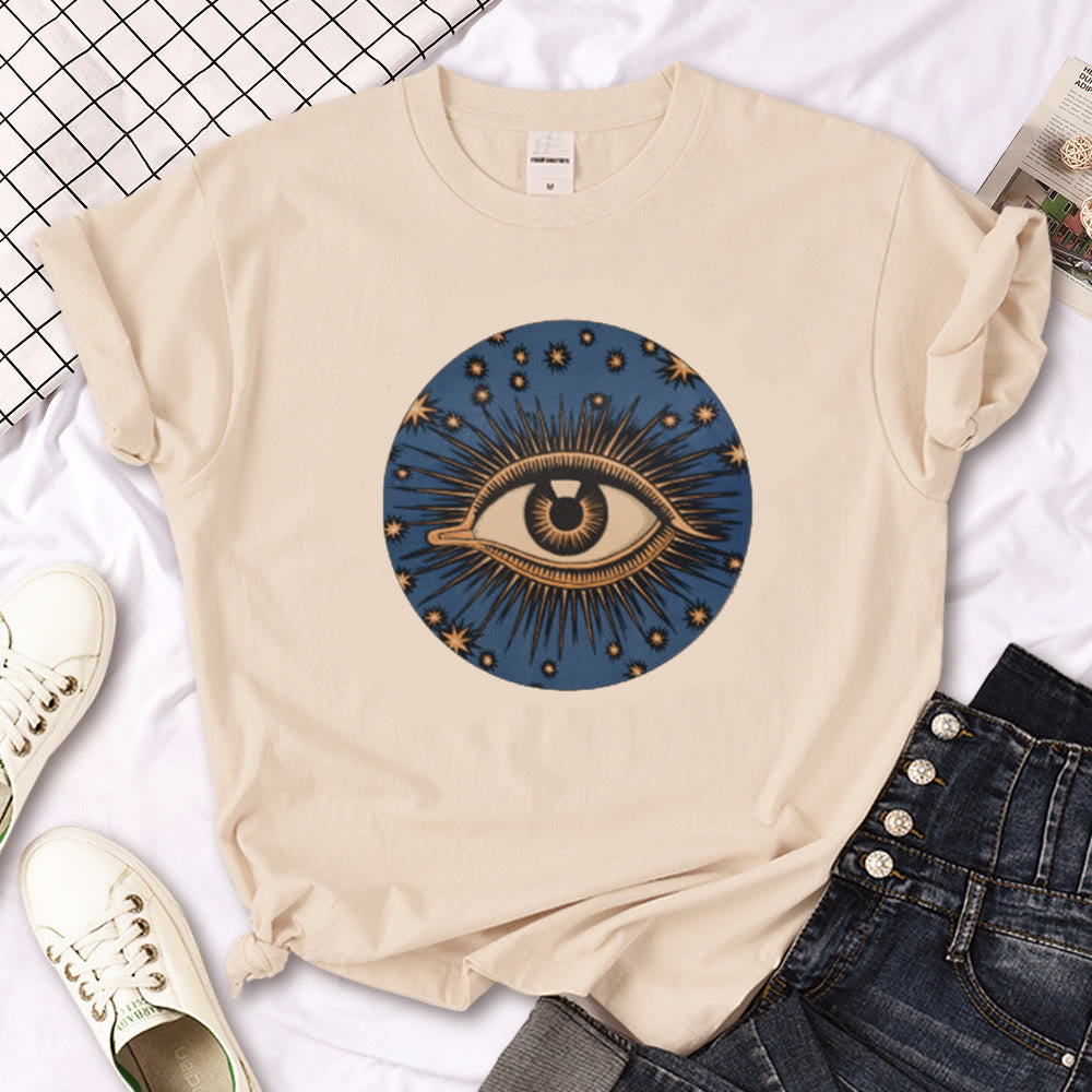 Camiseta caqui con estampado gótico de triple luna de la bruja Olivenorma
