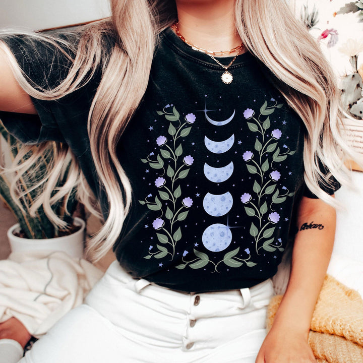 Camiseta Olivenorma con las fases lunares celestiales