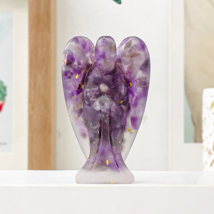 Decoración de ángel con piedras preciosas de epoxi de cristal Olivenorma