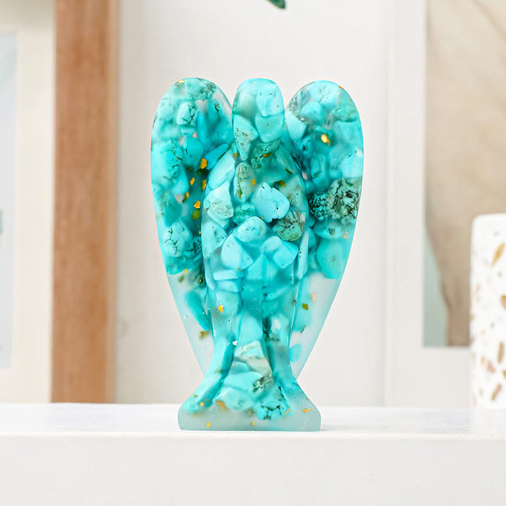 Decoración de ángel con piedras preciosas de epoxi de cristal Olivenorma