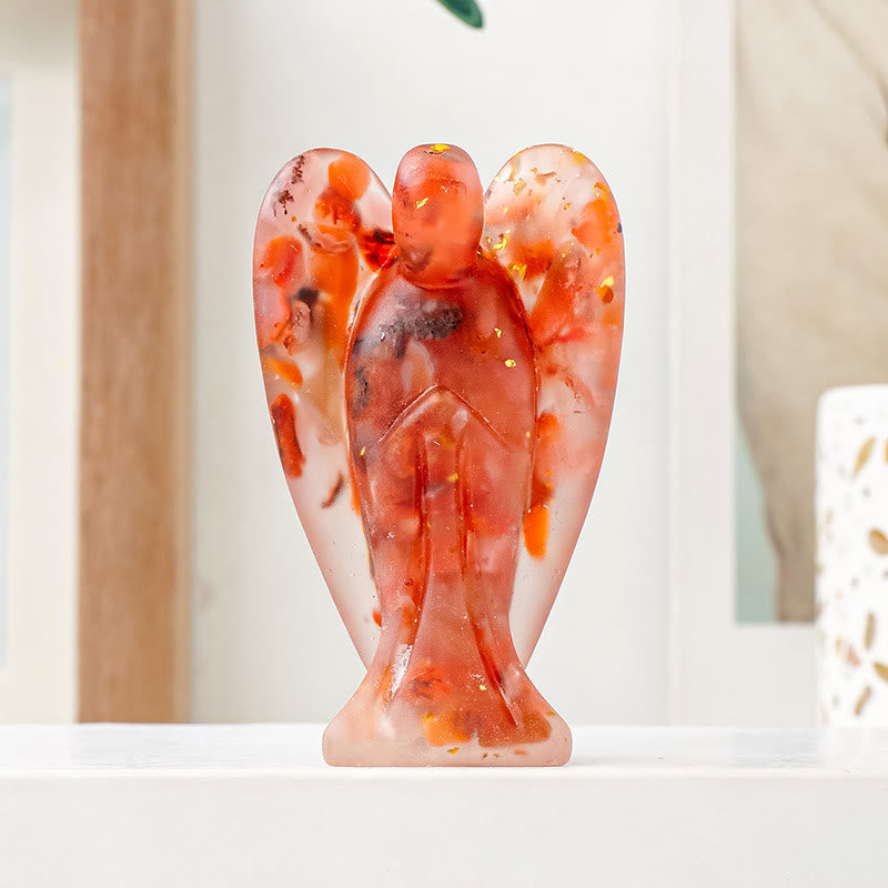 Decoración de ángel con piedras preciosas de epoxi de cristal Olivenorma
