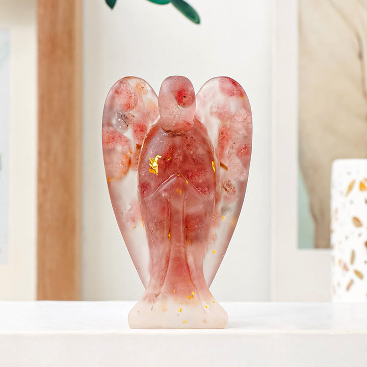 Decoración de ángel con piedras preciosas de epoxi de cristal Olivenorma