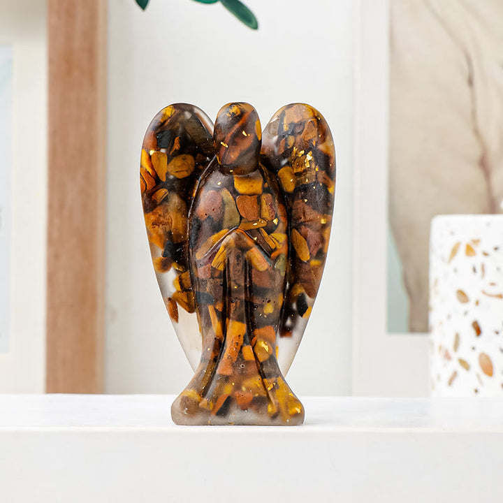Decoración de ángel con piedras preciosas de epoxi de cristal Olivenorma