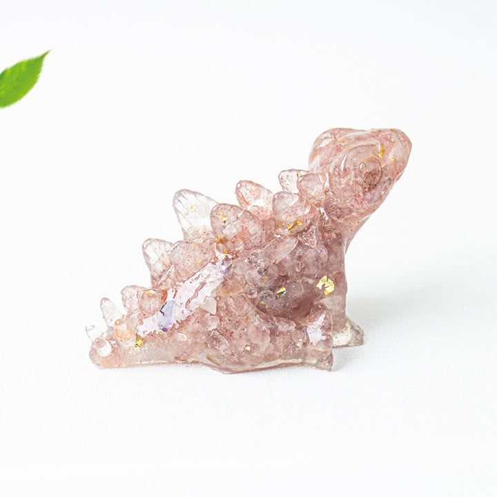 Decoración con gemas de dinosaurio pequeño y lindo de cristal epoxi Olivenorma
