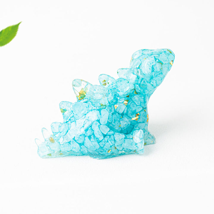 Decoración con gemas de dinosaurio pequeño y lindo de cristal epoxi Olivenorma