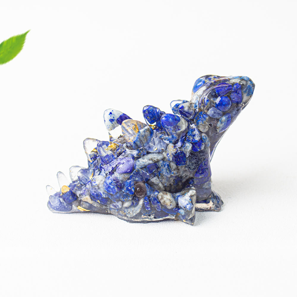 Decoración con gemas de dinosaurio pequeño y lindo de cristal epoxi Olivenorma