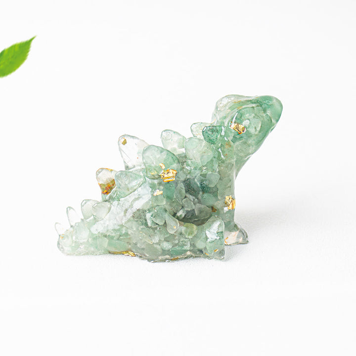 Decoración con gemas de dinosaurio pequeño y lindo de cristal epoxi Olivenorma