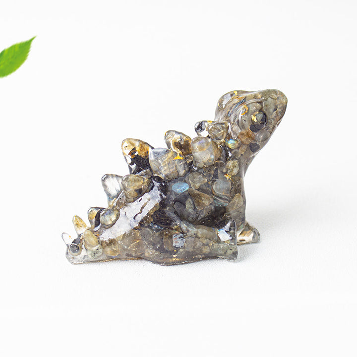 Decoración con gemas de dinosaurio pequeño y lindo de cristal epoxi Olivenorma