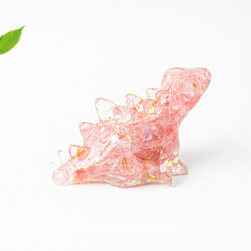 Decoración con gemas de dinosaurio pequeño y lindo de cristal epoxi Olivenorma