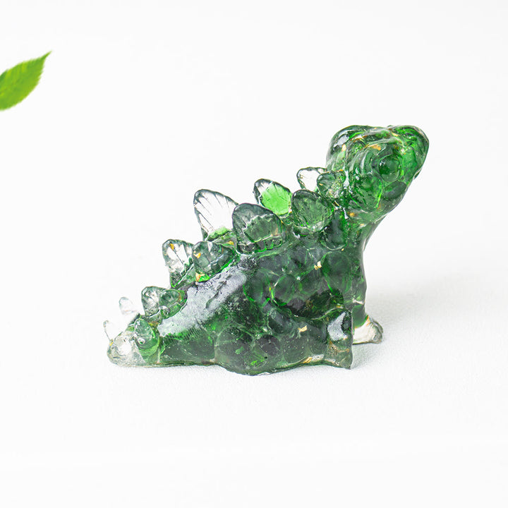 Decoración con gemas de dinosaurio pequeño y lindo de cristal epoxi Olivenorma