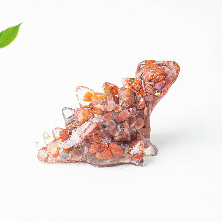 Decoración con gemas de dinosaurio pequeño y lindo de cristal epoxi Olivenorma