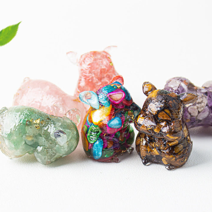 Decoración con piedras preciosas de hámster lindo de cristal epoxi Olivenorma