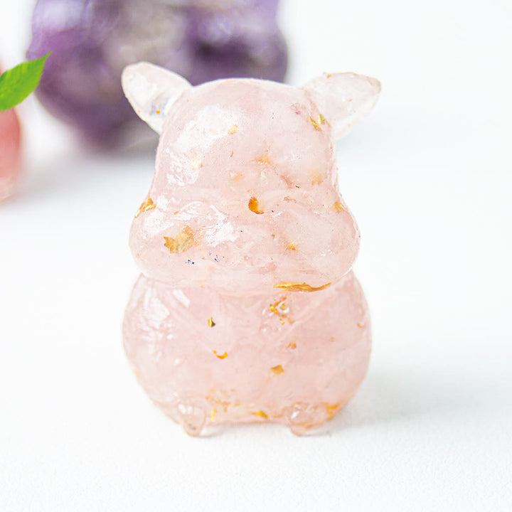 Decoración con piedras preciosas de hámster lindo de cristal epoxi Olivenorma