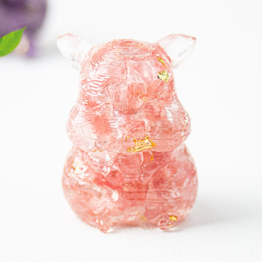 Decoración con piedras preciosas de hámster lindo de cristal epoxi Olivenorma