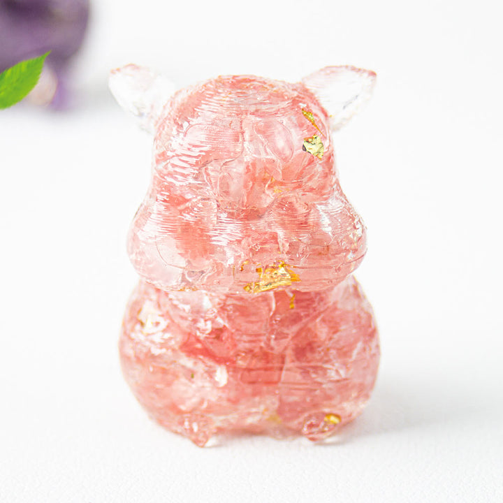 Decoración con piedras preciosas de hámster lindo de cristal epoxi Olivenorma