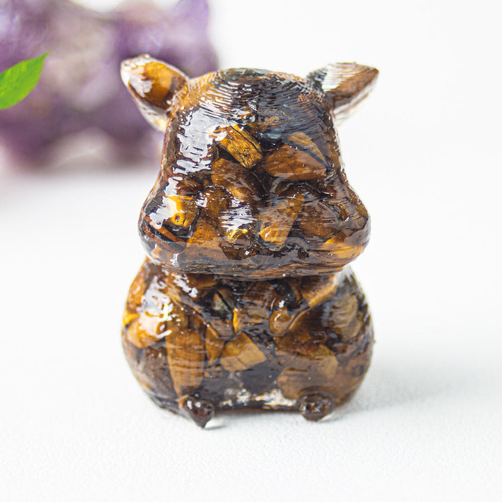 Decoración con piedras preciosas de hámster lindo de cristal epoxi Olivenorma