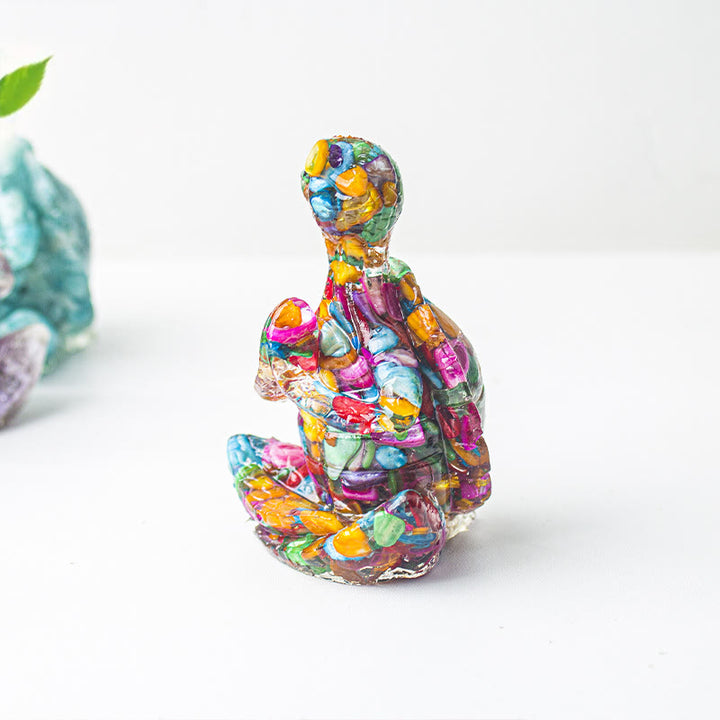 Decoración de tortuga meditadora de cristal epoxi Olivenorma