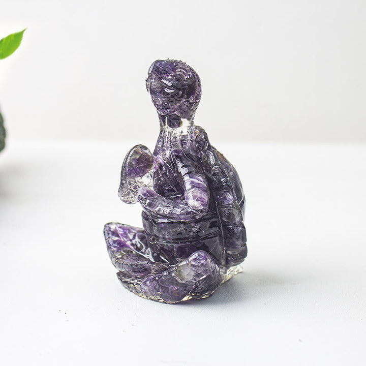 Decoración de tortuga meditadora de cristal epoxi Olivenorma