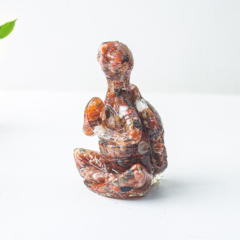 Decoración de tortuga meditadora de cristal epoxi Olivenorma