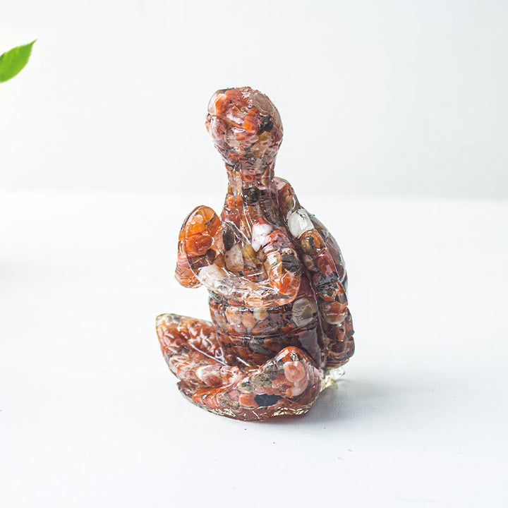 Decoración de tortuga meditadora de cristal epoxi Olivenorma