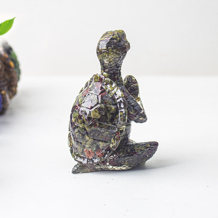 Decoración de tortuga meditadora de cristal epoxi Olivenorma