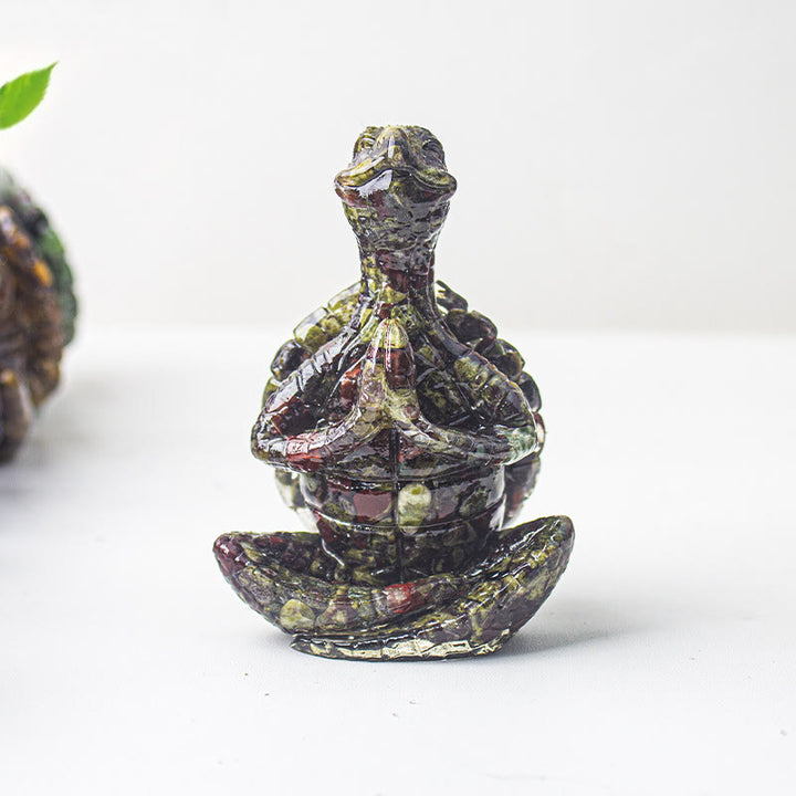 Decoración de tortuga meditadora de cristal epoxi Olivenorma