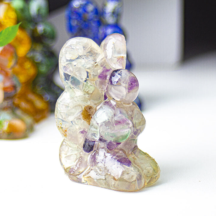 Decoración de piedras preciosas con forma de mariposa y hada de cristal epoxi Olivenorma