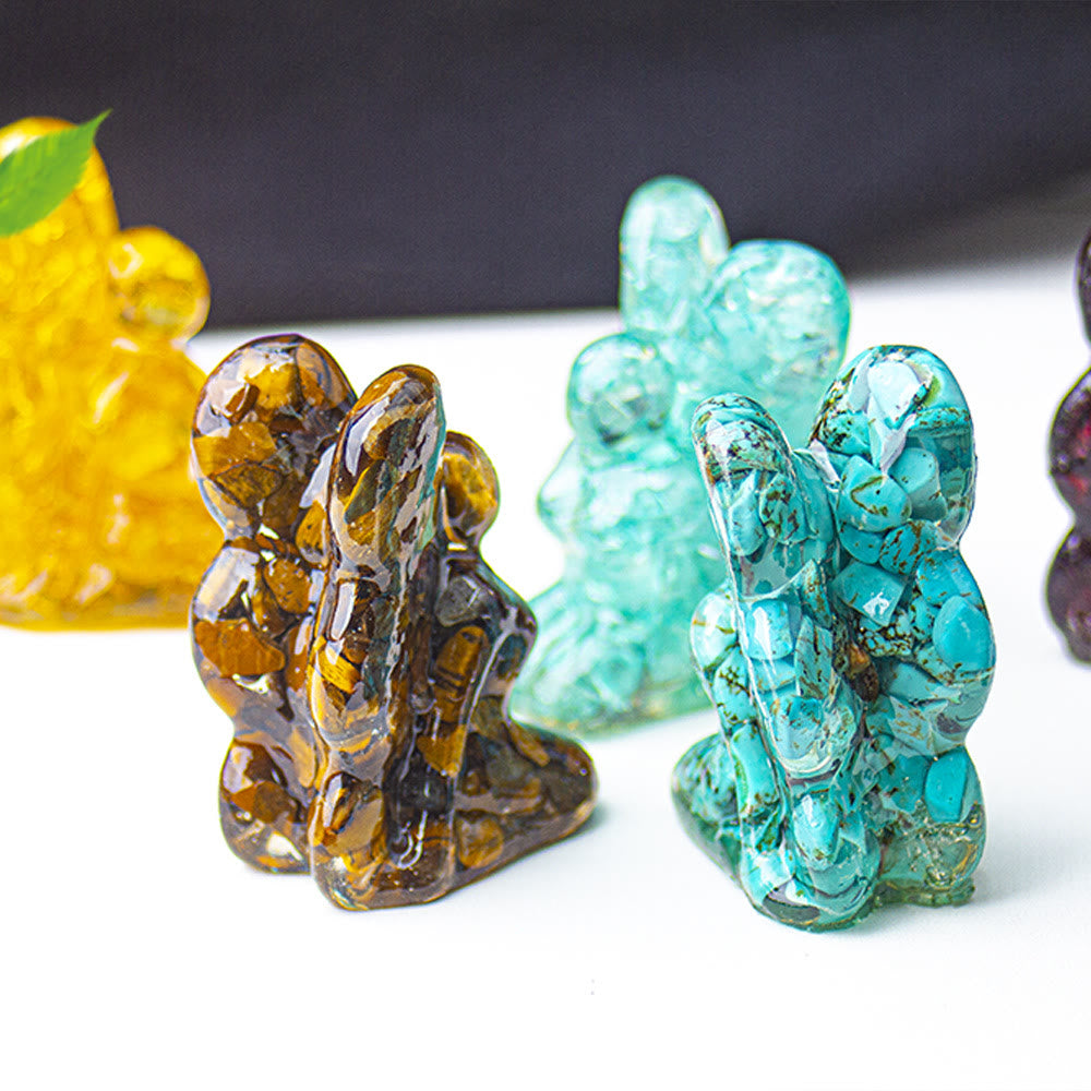 Decoración de piedras preciosas con forma de mariposa y hada de cristal epoxi Olivenorma