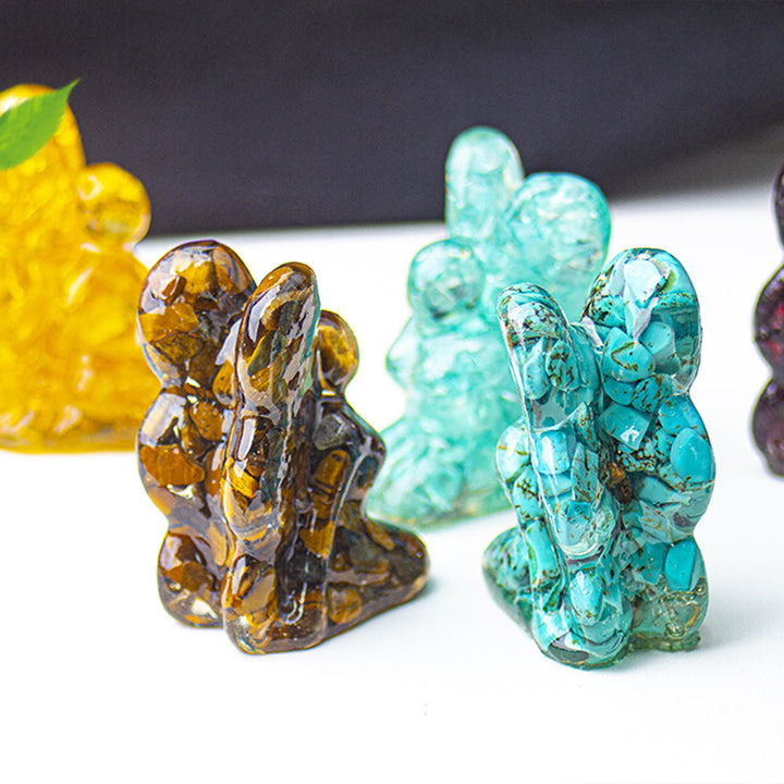 Decoración de piedras preciosas con forma de mariposa y hada de cristal epoxi Olivenorma