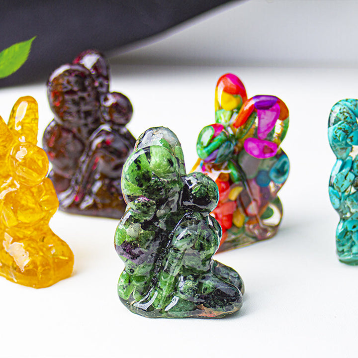 Decoración de piedras preciosas con forma de mariposa y hada de cristal epoxi Olivenorma