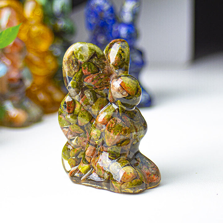Decoración de piedras preciosas con forma de mariposa y hada de cristal epoxi Olivenorma