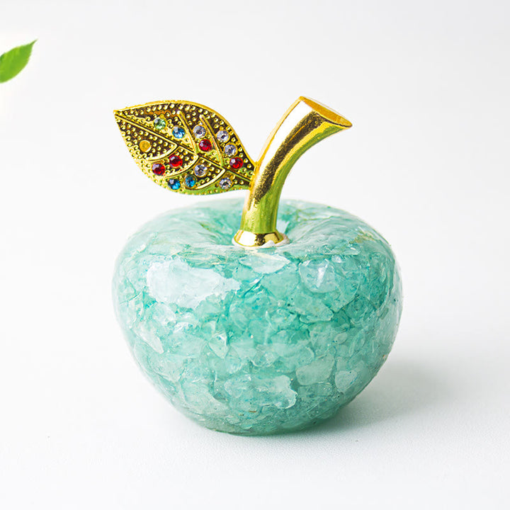 Decoración de manzana con gemas de hoja de oro epoxi de cristal Olivenorma