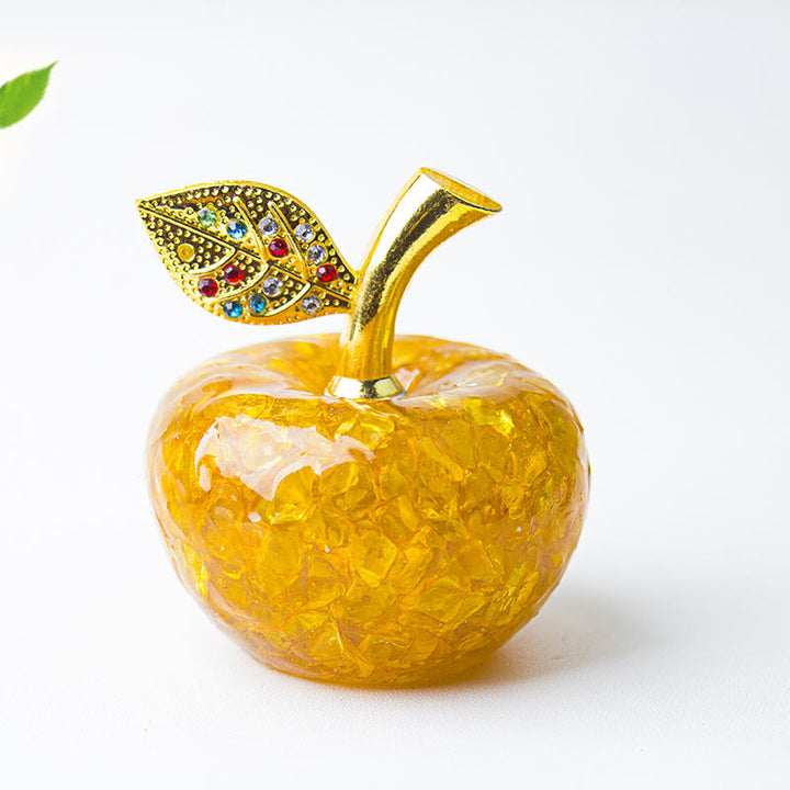 Decoración de manzana con gemas de hoja de oro epoxi de cristal Olivenorma
