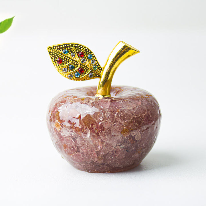 Decoración de manzana con gemas de hoja de oro epoxi de cristal Olivenorma