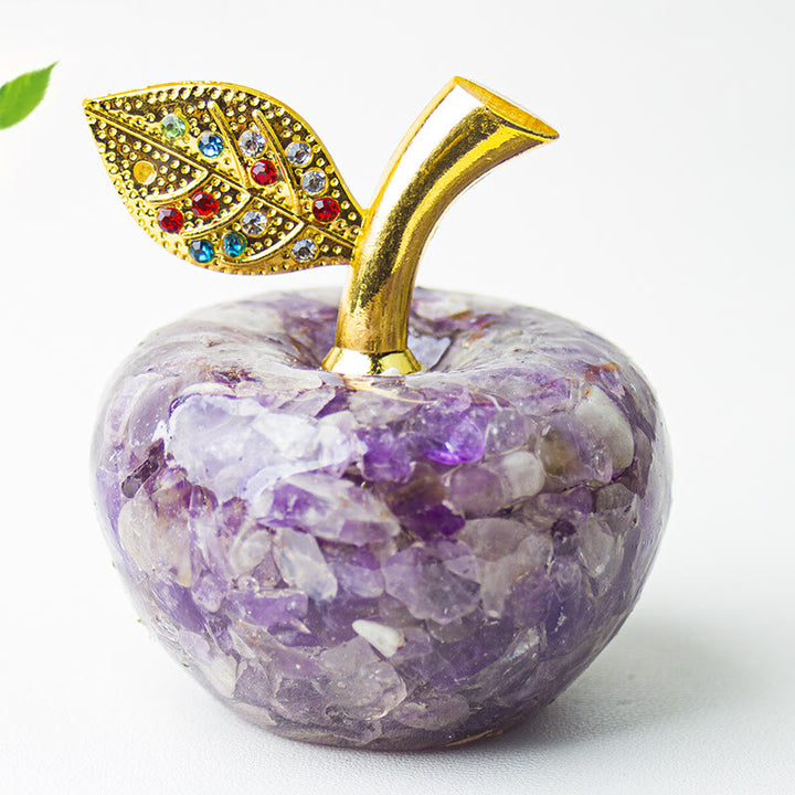 Decoración de manzana con gemas de hoja de oro epoxi de cristal Olivenorma