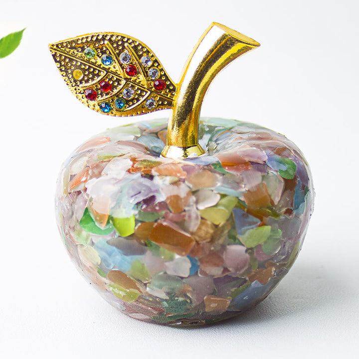 Decoración de manzana con gemas de hoja de oro epoxi de cristal Olivenorma