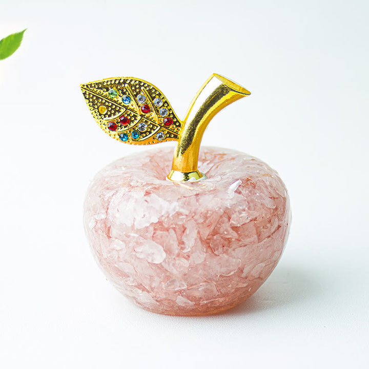 Decoración de manzana con gemas de hoja de oro epoxi de cristal Olivenorma