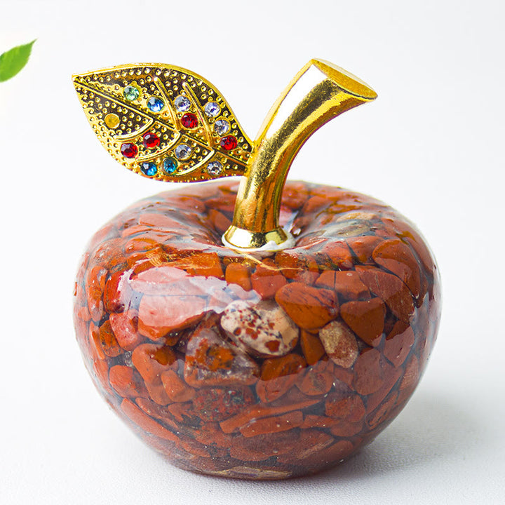 Decoración de manzana con gemas de hoja de oro epoxi de cristal Olivenorma