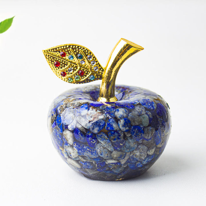 Decoración de manzana con gemas de hoja de oro epoxi de cristal Olivenorma