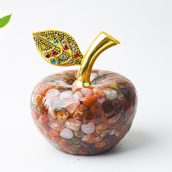 Decoración de manzana con gemas de hoja de oro epoxi de cristal Olivenorma